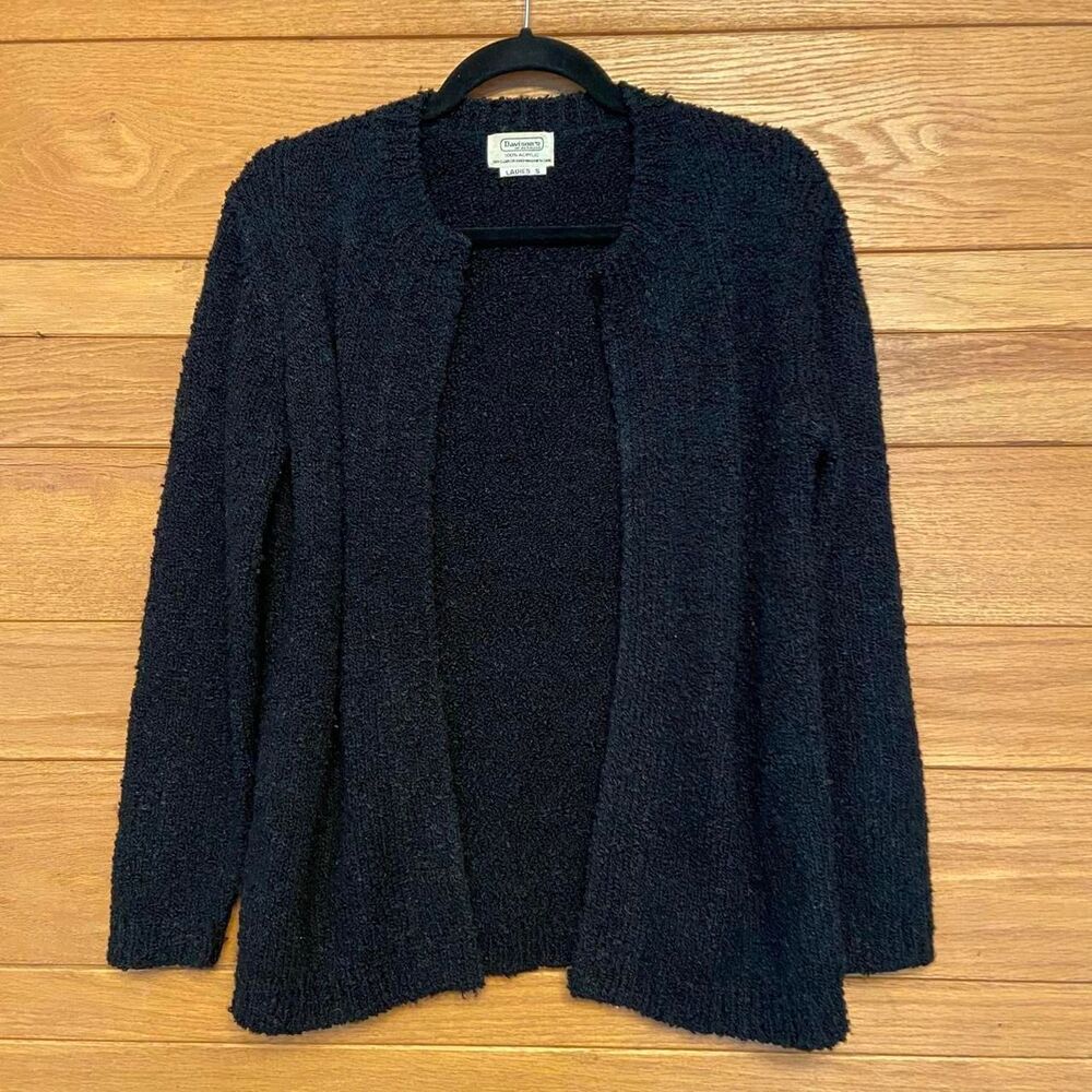 Vintage 80s Davison's of Bermuda acrylic nubby knit open front cardigan